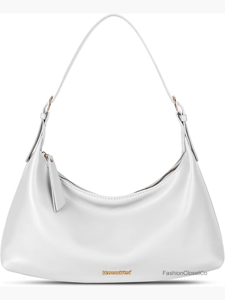 Faux Leather Crescent Hobo Bag Vegan Shoulder Purse